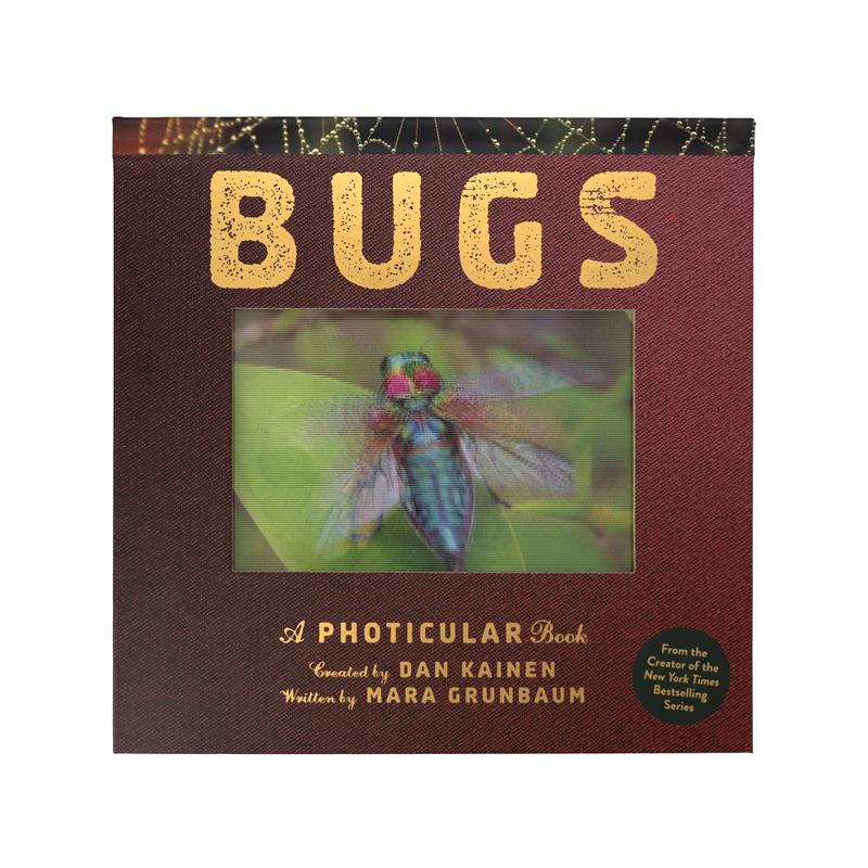 Book cover of 'BUGS' with a dragonfly illustration on a brown background