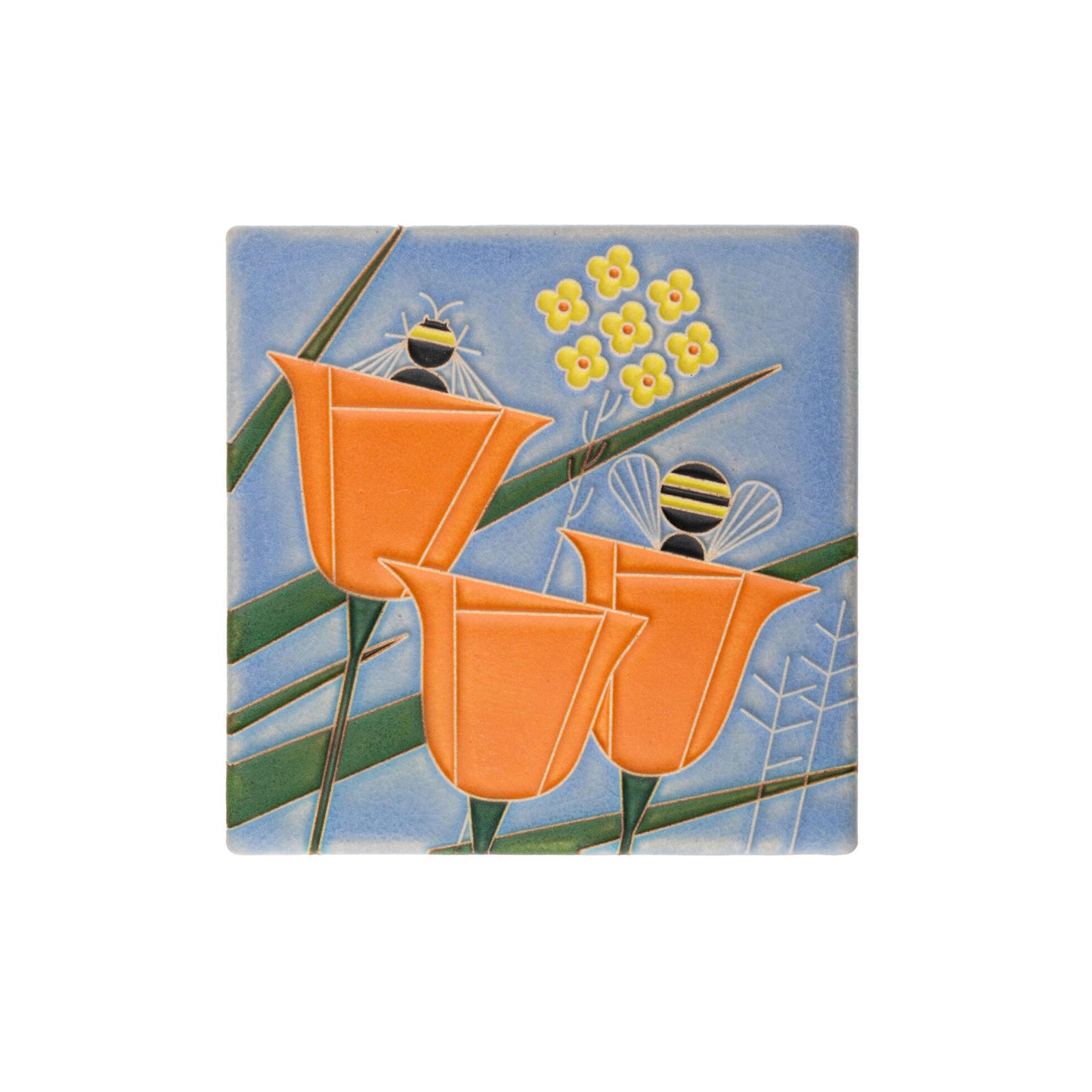 This Coming & Going tile is based on Charley Harper's larger illustration created in 1974 to accompany an article of the same name published in Ranger Rick.