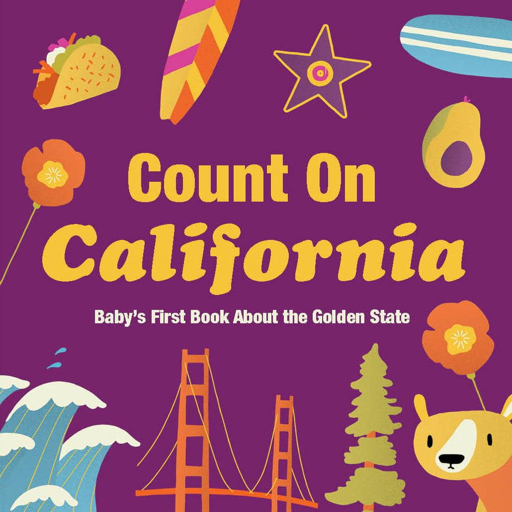 Learning about California is as easy as 1, 2, 3 in this charming board book designed to introduce babies and toddlers to iconic symbols of the Golden State reimagined in Nicole LaRue’s quirky, modern style. Covering everything from grizzlies to avocados, surfboards to stars on the Walk of Fame, Count On California is the perfect gift for little Californians and tiny tourists alike. Board book Recommended age: 0 - 3 years