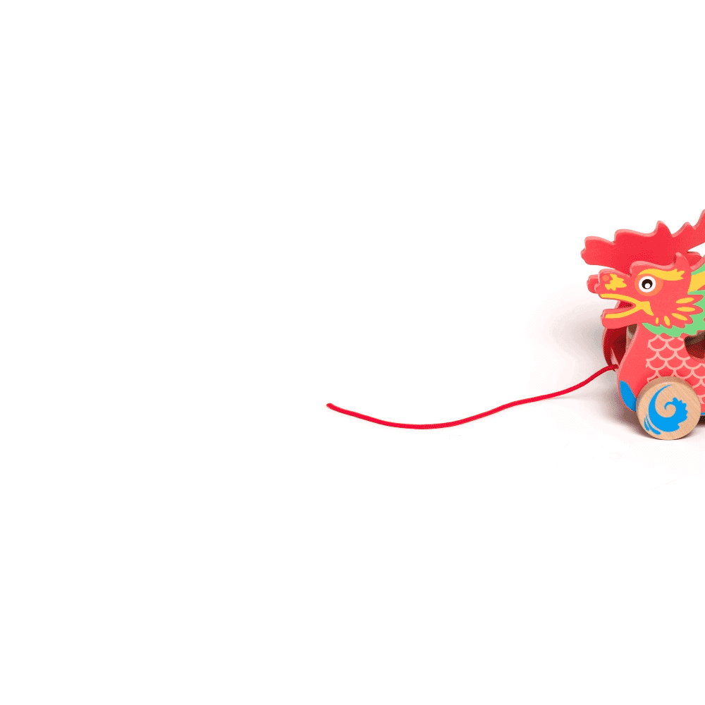 WOODEN DRAGON BOAT PULL ALONG TOY