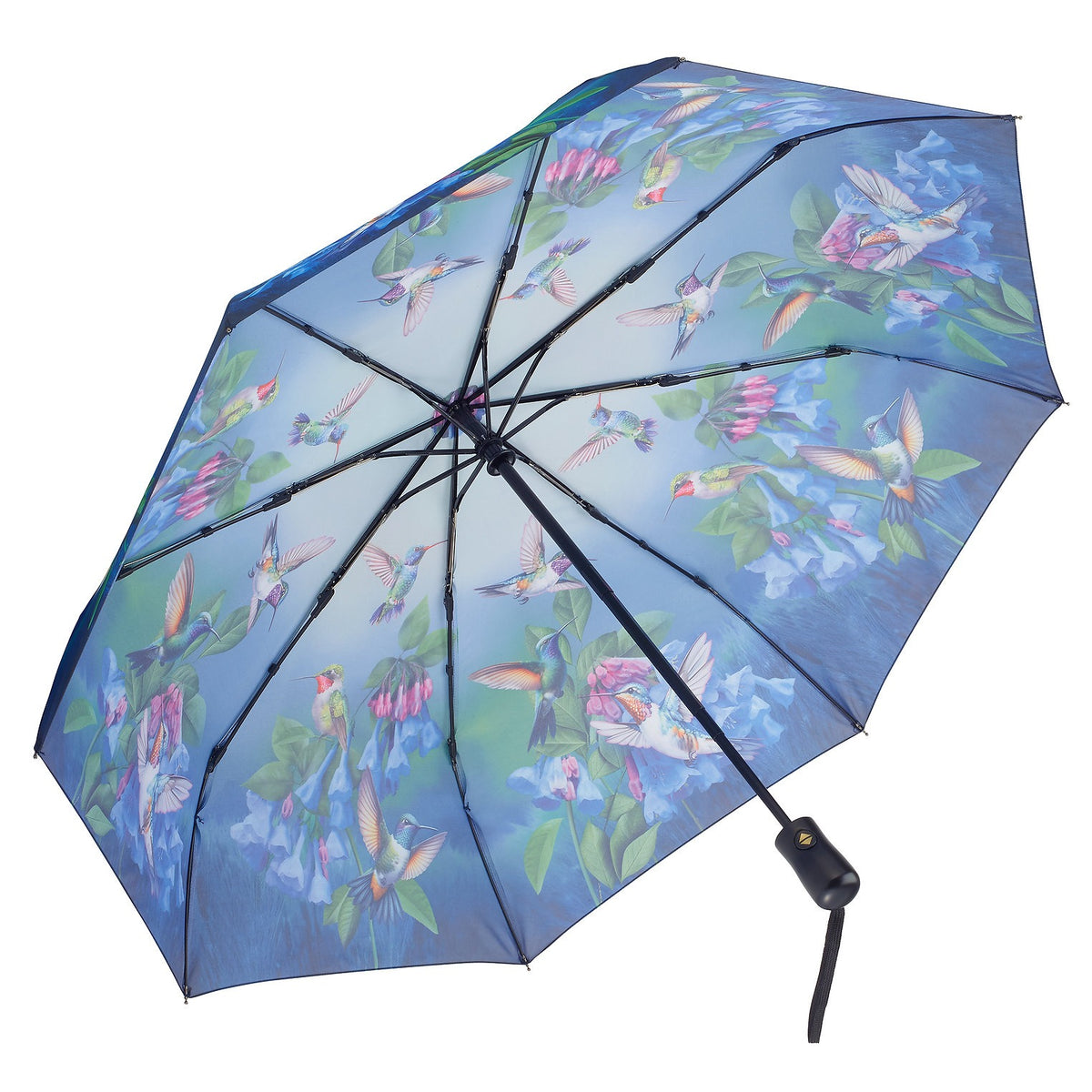BLUEBELLS AND HUMMINGBIRDS TRAVEL UMBRELLA