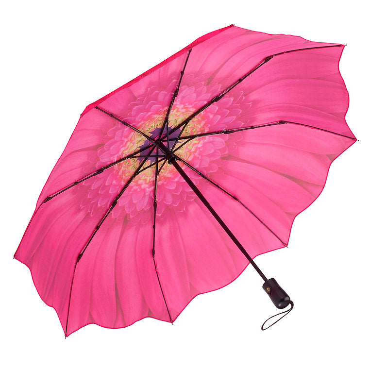 Stay stylish and dry with our Umbrella featuring a delightful pink daisy design! Compact and lightweight, it easily fits in your bag for unexpected showers.