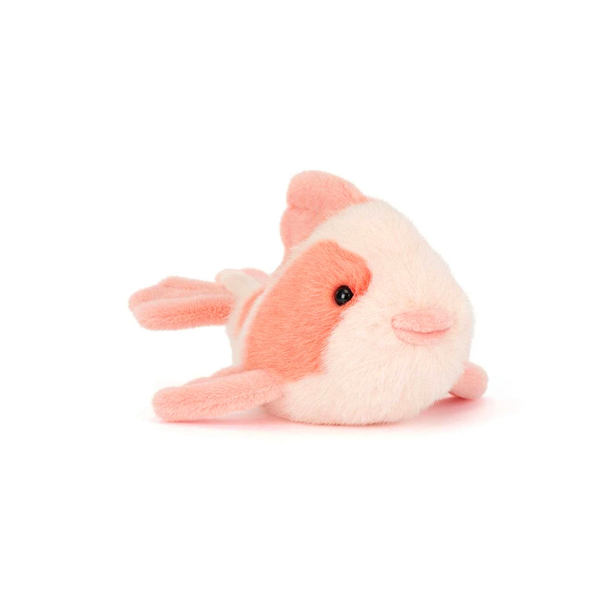 Plush toy Koi fish with pink and white colors on a white background