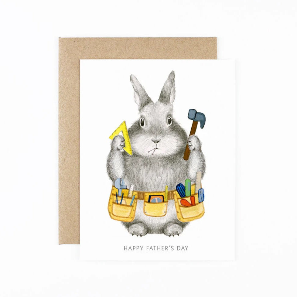 Dad’s always ready to help, whether you need a hammer or a shoulder! This delightful card will show him that your love is beyond measure. Greeting card with envelope Dimensions: 4&quot; x 5.5&quot; Blank inside for your own message