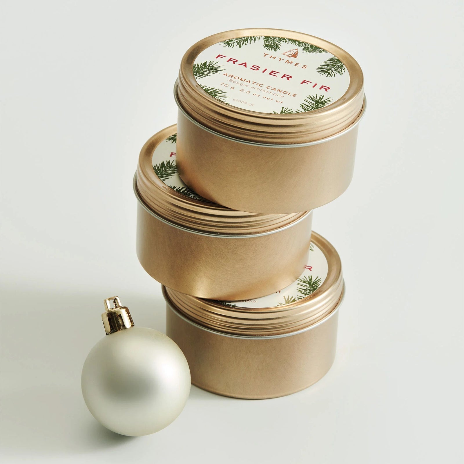 This perfectly sized gold travel tin candle allows you to bring the scent of Siberian Fir needles, cedarwood and relaxing sandalwood with you anywhere you go.