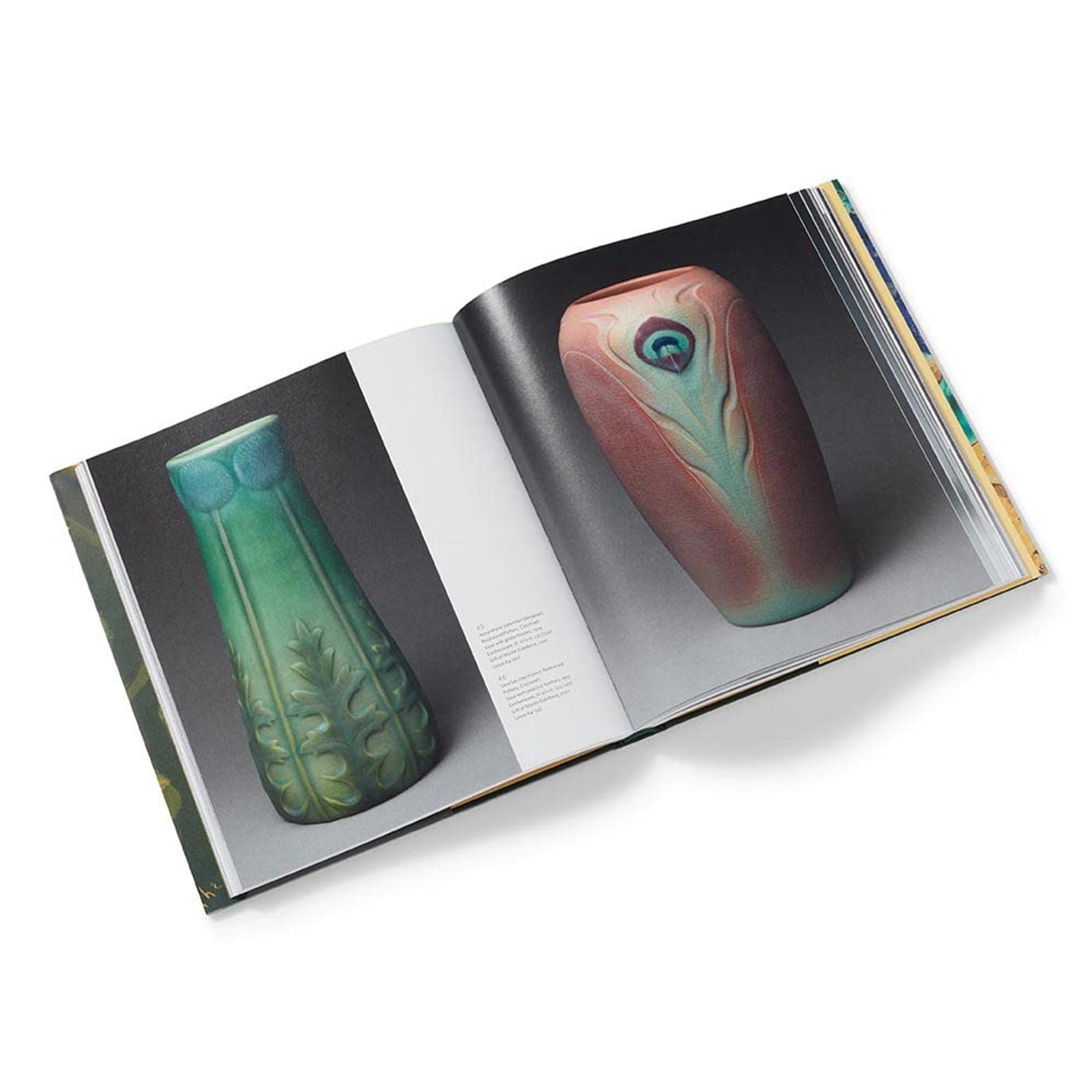 Book cover of 'Gifts from the Fire: American Ceramics, 1880-1950' with ceramic artwork on a green background.