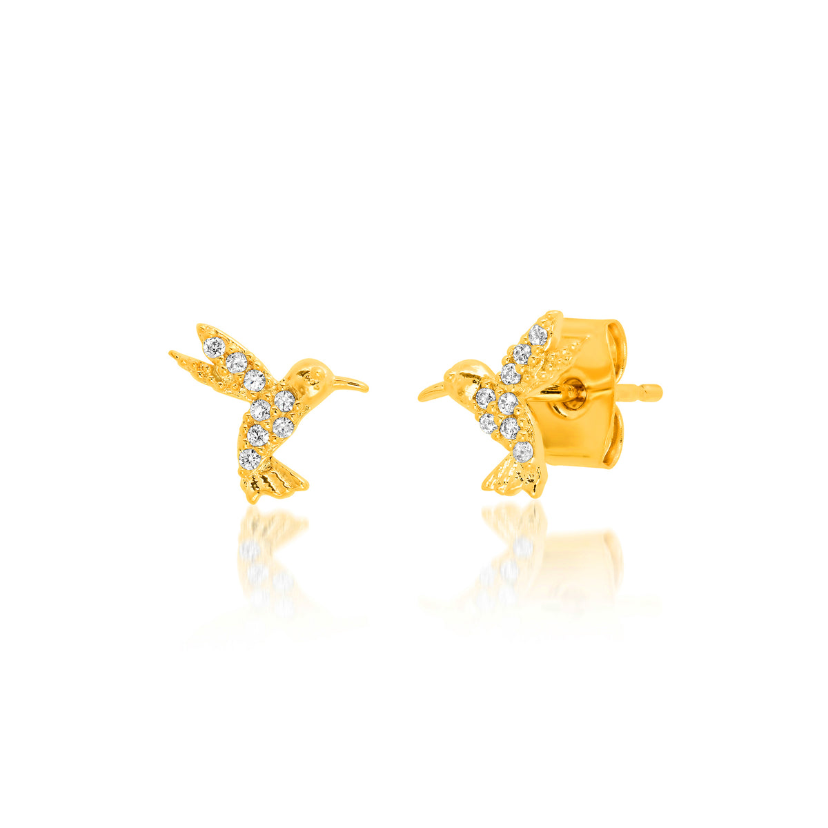 GOLD HUMMINGBIRD POST EARRINGS