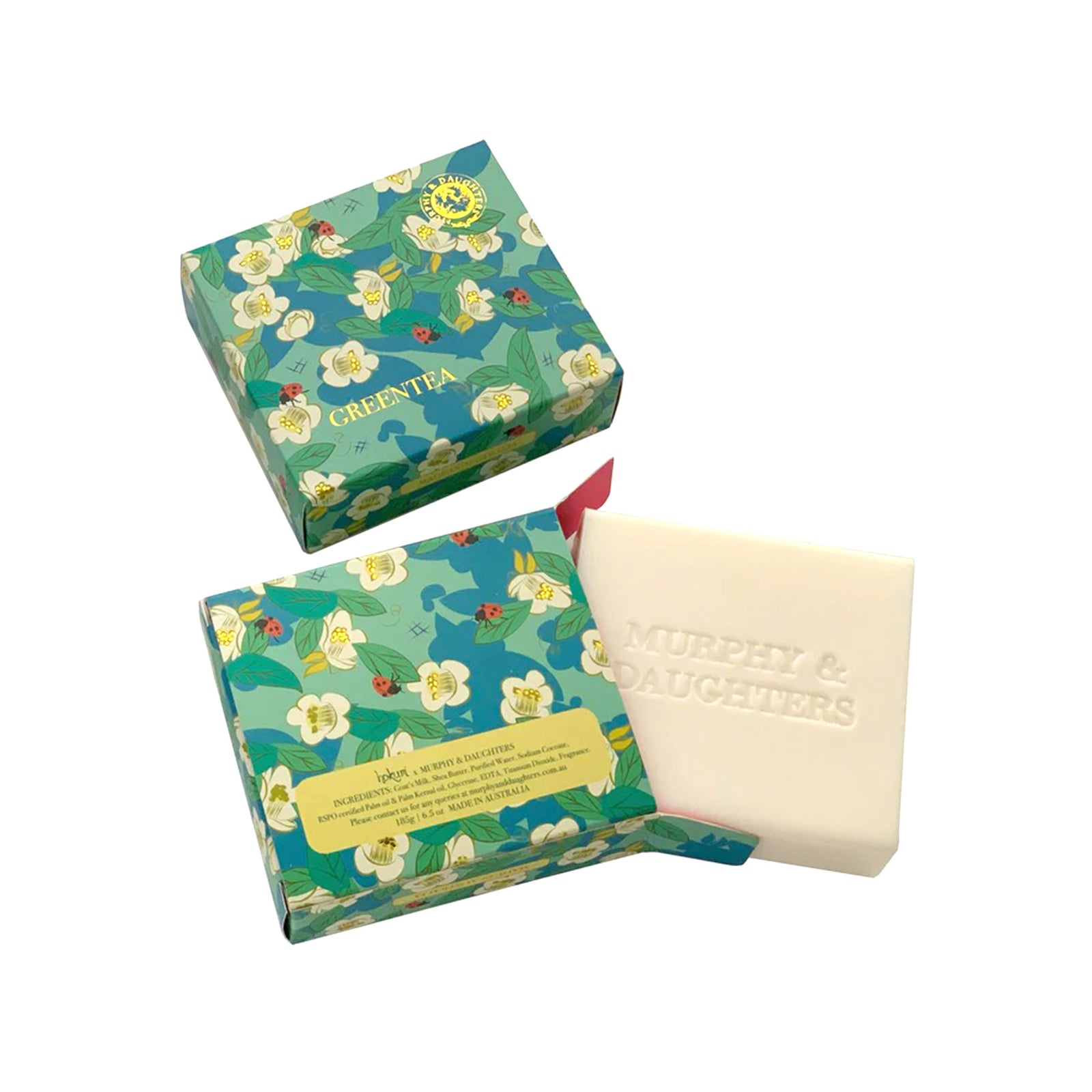 A smooth and creamy soap enriched with Shea butter. Rinse off in luxury with a refreshing green tea fragrance and delicate, sweet floral top notes.