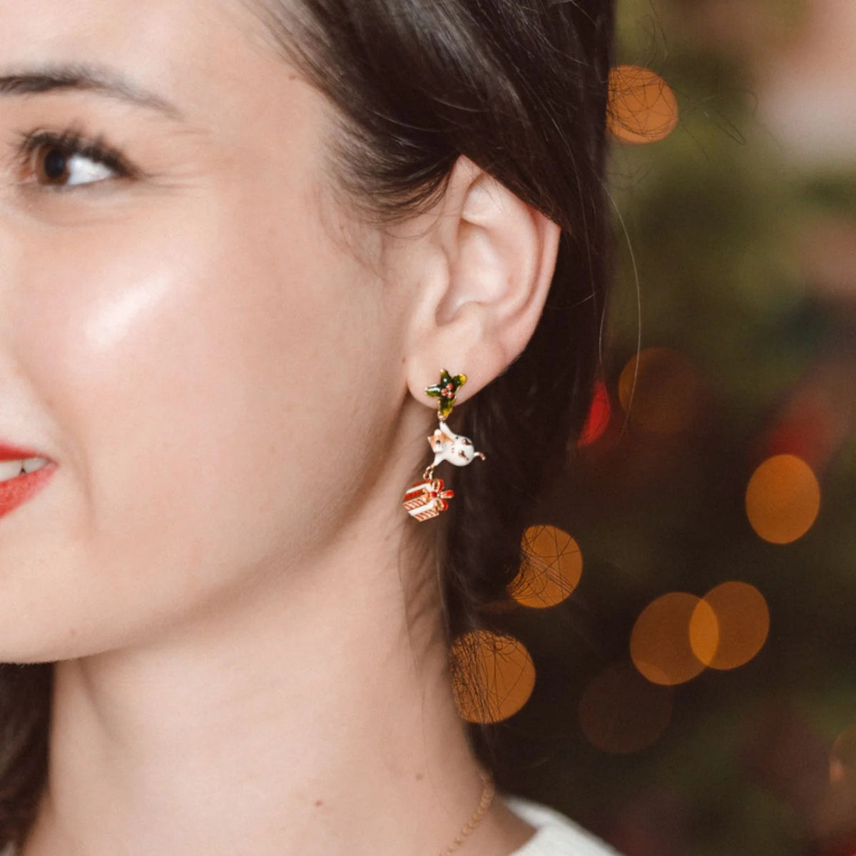 HOLIDAY MOUSE DROP EARRINGS