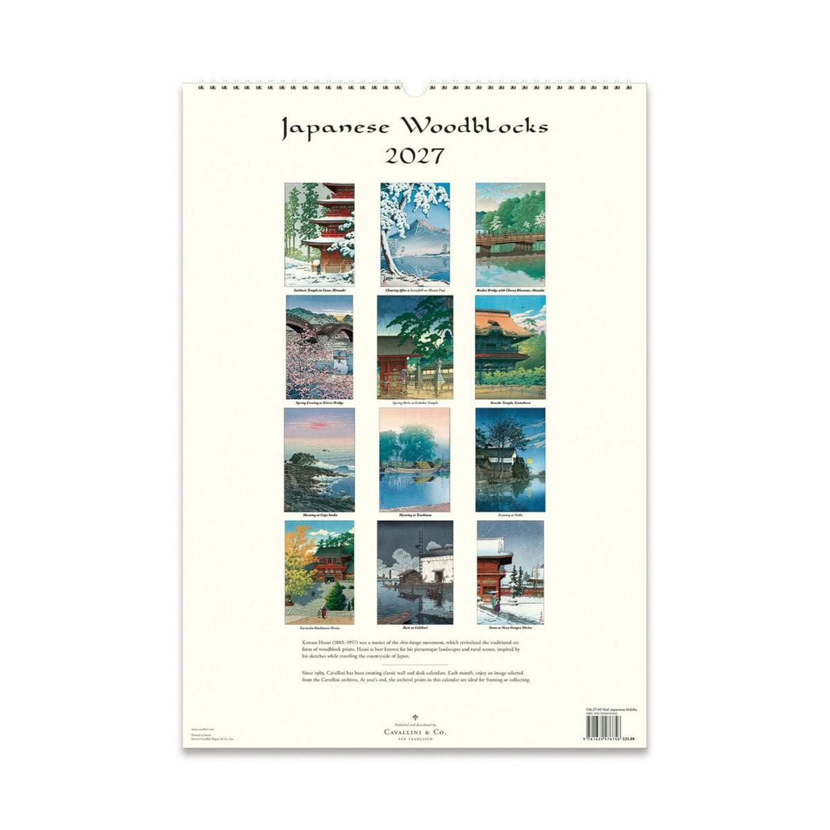 JAPANESE WOODBLOCK WALL CALENDAR 2027