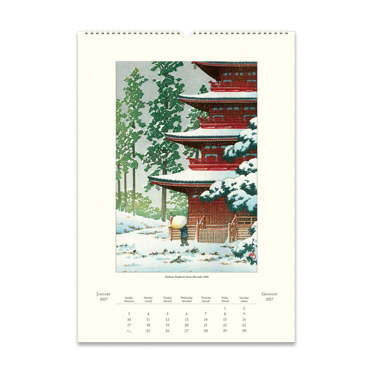 JAPANESE WOODBLOCK WALL CALENDAR 2027