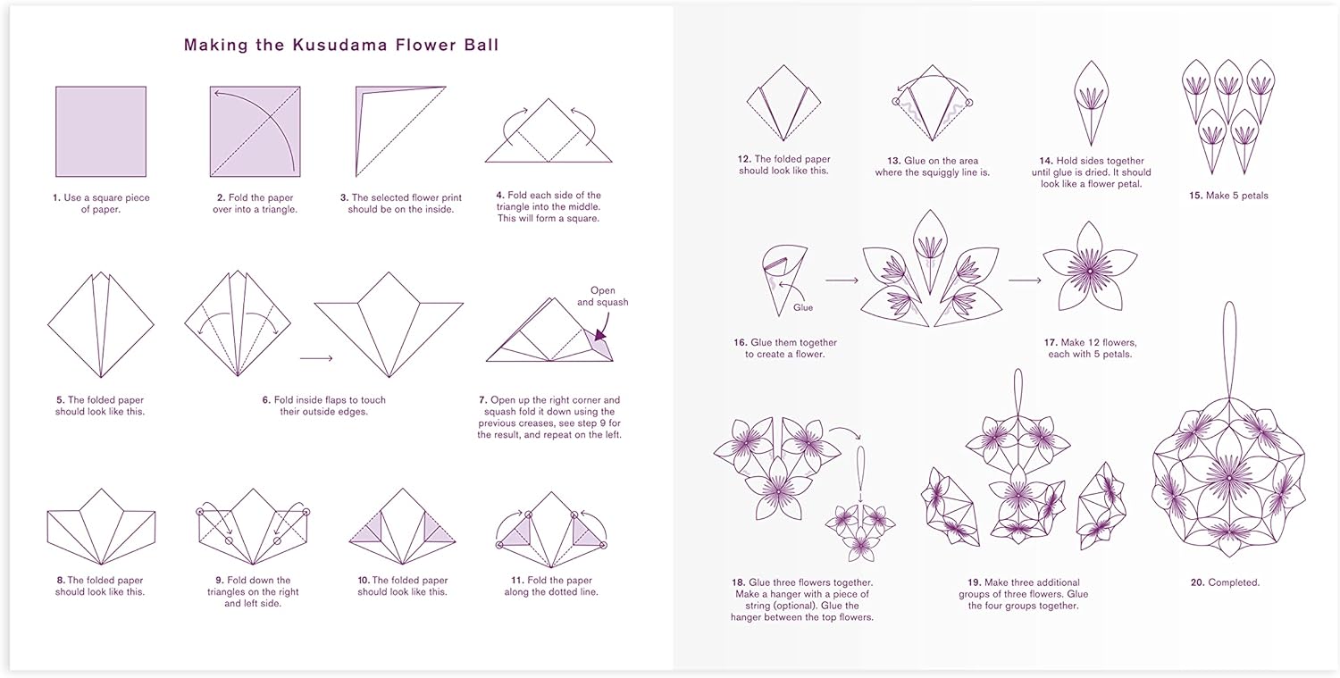 origami flower lily step by step LIBERTY ORIGAMI FLOWER KIT
