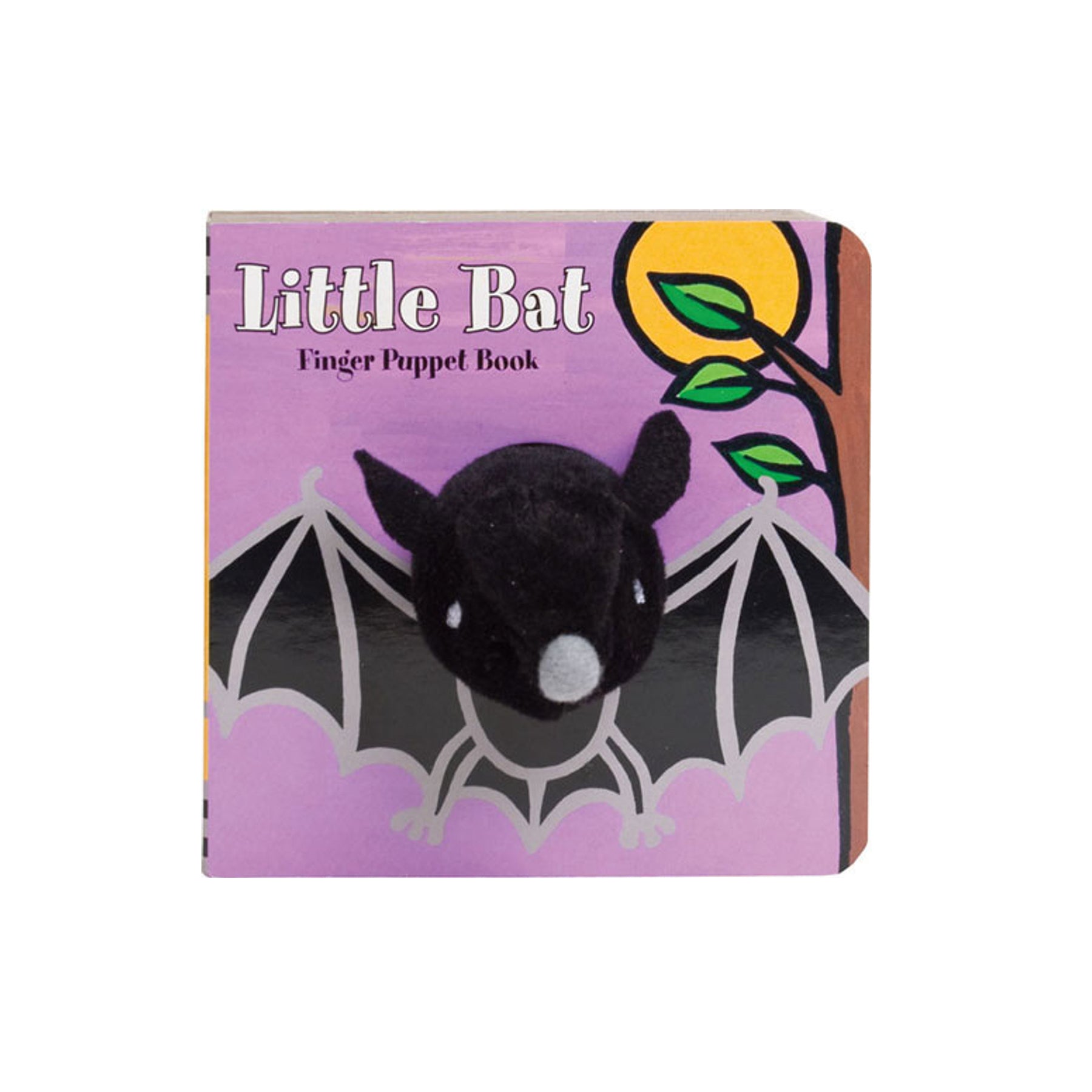 Children's book titled 'Little Bat' with a bat illustration on a purple background.