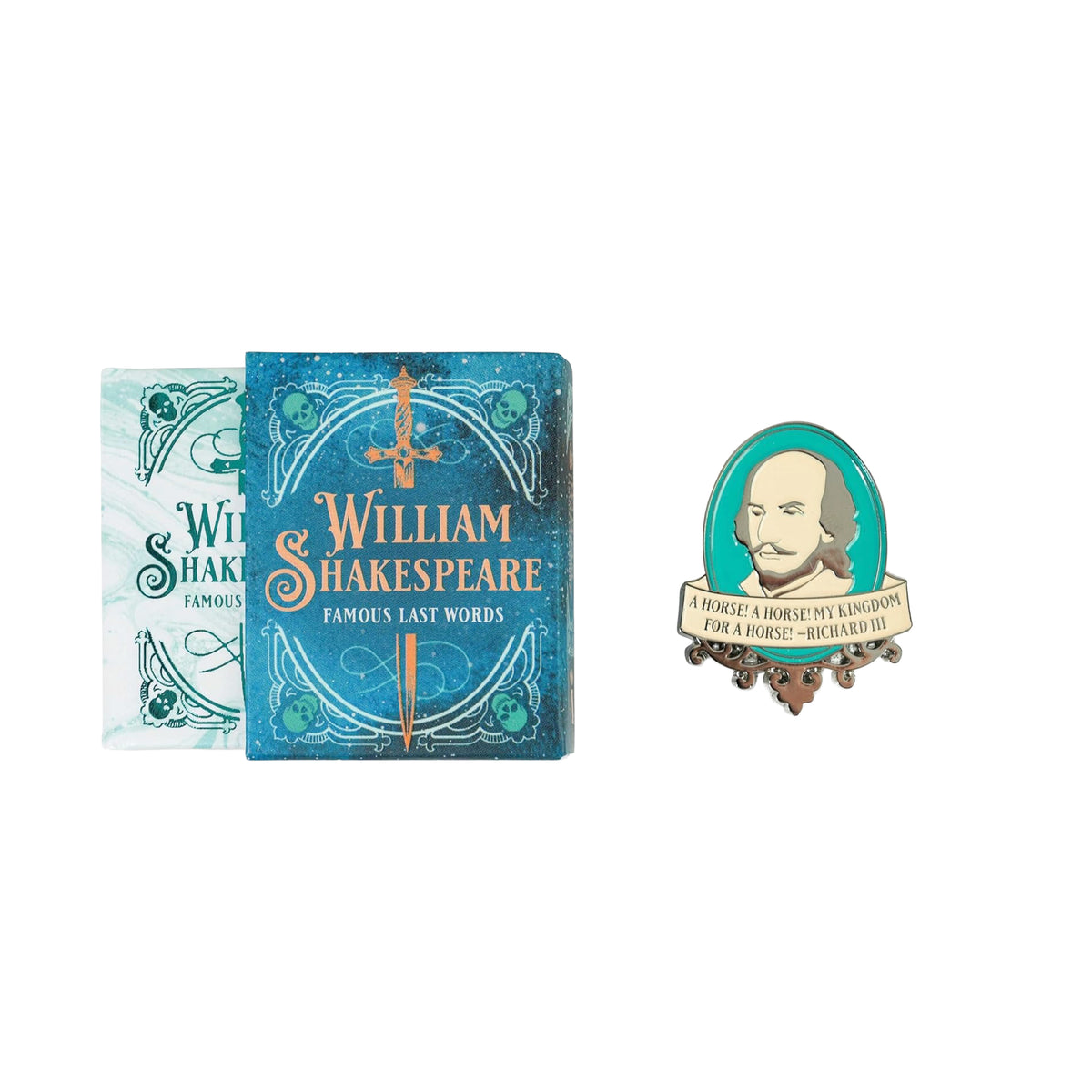 WILLIAM SHAKESPEARE TINY BOOK & PIN SET