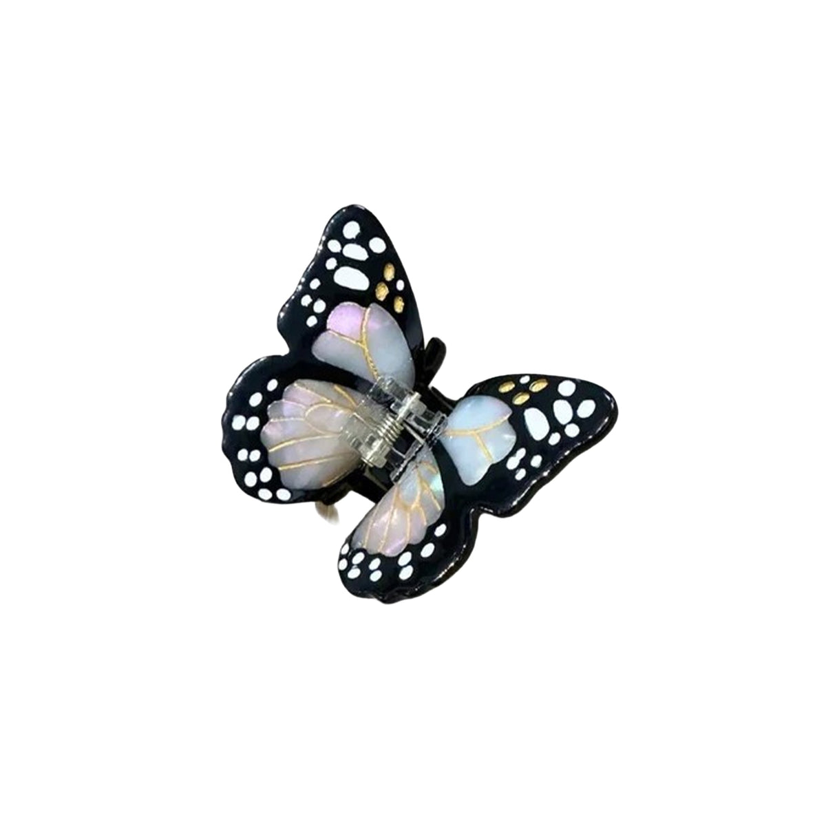 Butterfly-shaped hair clip on a white background