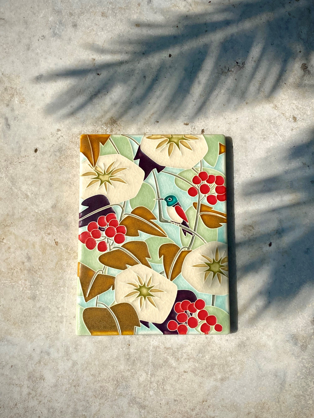 HUMMINGBIRD CREAM — 6 X 8 TILE