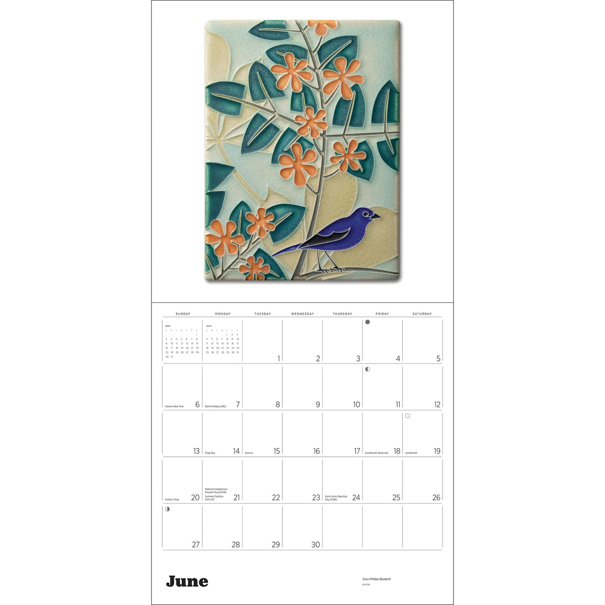 MOTAWI TILES ARTS & CRAFTS WALL CALENDAR 2027