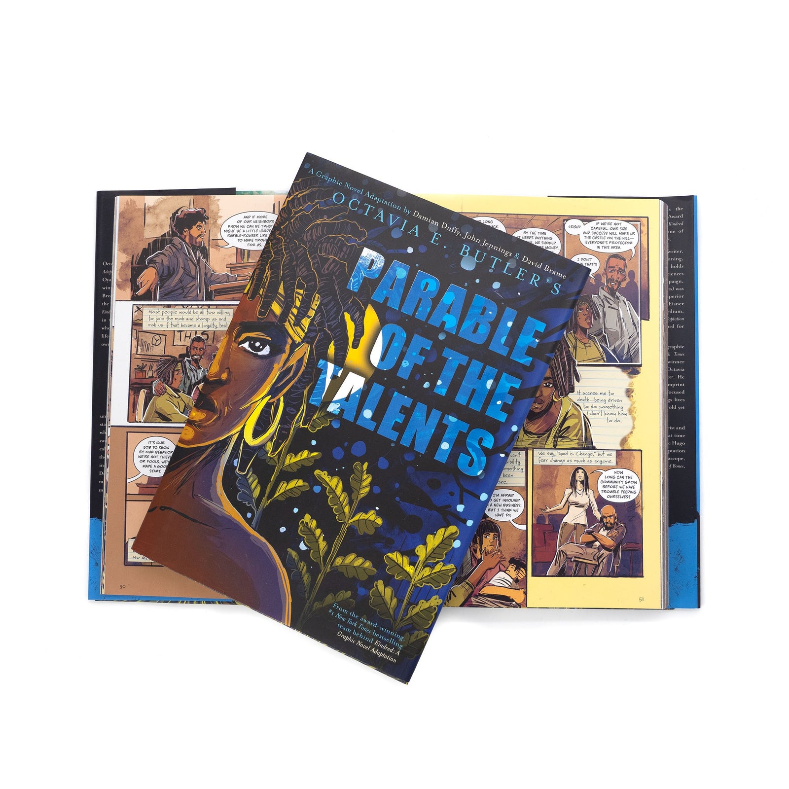 This gripping graphic novel adaptation of Octavia E. Butler’s groundbreaking dystopian novel stands beside the acclaimed previous graphic novel adaptations, Kindred, a #1 New York Times bestseller, and Parable of the Sower, winner of the Hugo Award Set against a background of a war-torn continent under the control of a Christian fundamentalist fascist state, Parable of the Talents is a modern masterpiece that resonates powerfully. 