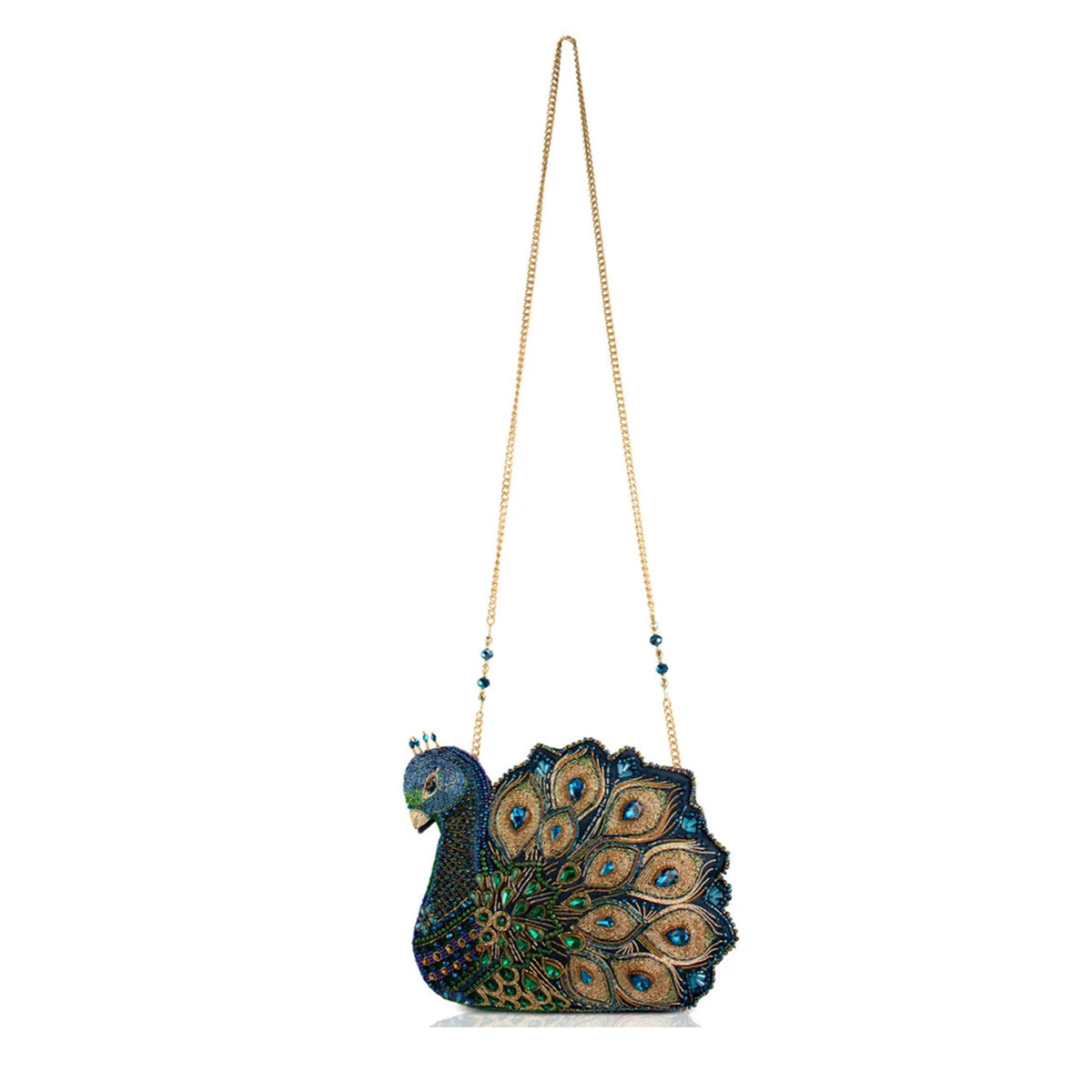 BEADED PEACOCK CROSSBODY BAG