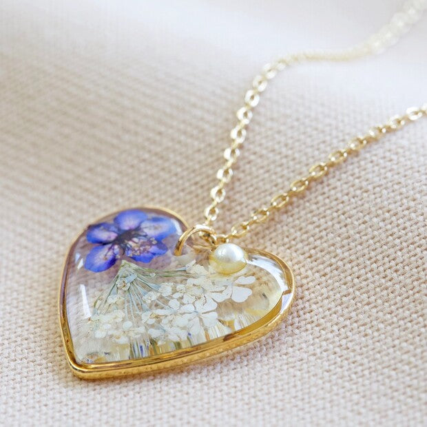 Flower Heart Necklace - 99 Customized Jewellery