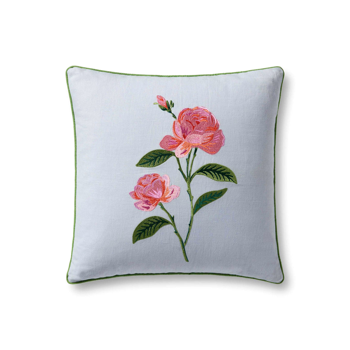 GARDEN ROSE EMBROIDERED PILLOW