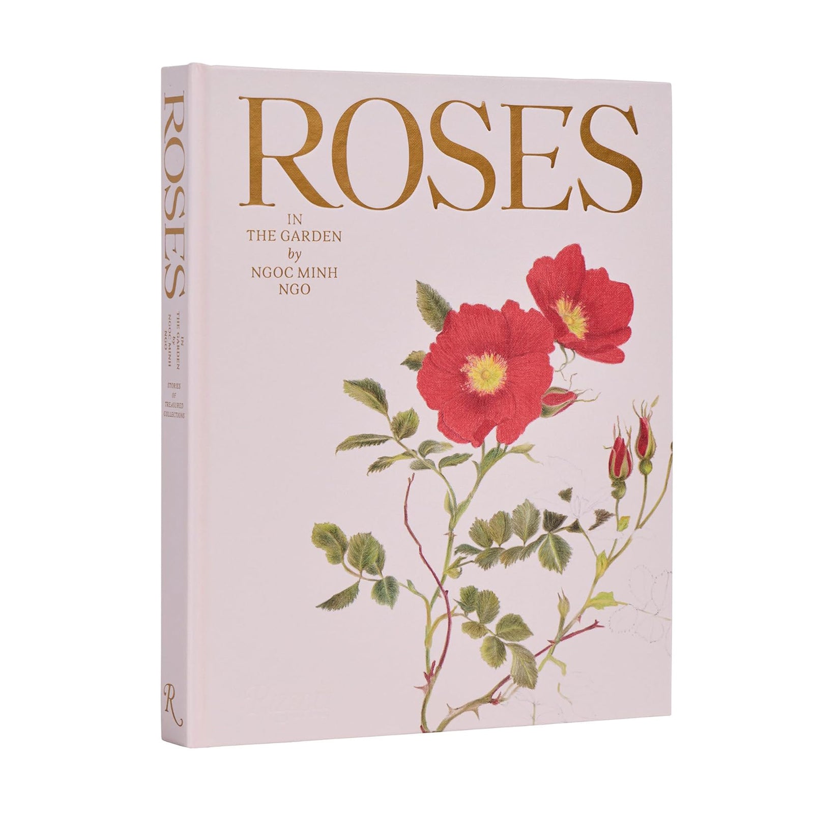 Open book with floral design and 'ROSES' text on a white background