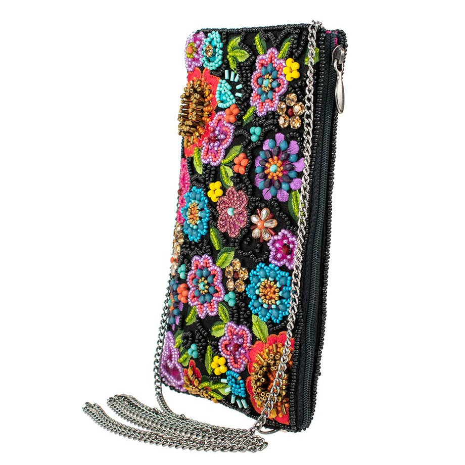 FLORAL BEADED PHONE CARRIER PURSE The Huntington Store