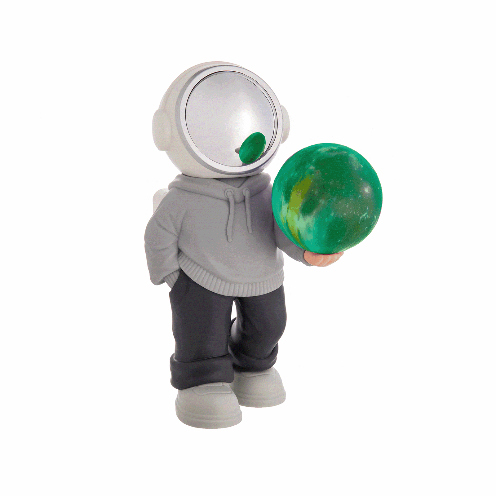 Take your music to galactic heights with this fun and functional Astronaut Wireless Speaker. This Bluetooth speaker delivers high-quality sound while lighting up the room with a vibrant, color-changing planet LED display. This statement-making speaker is perfect for desks, dorm rooms, barbecues, parties, and more.