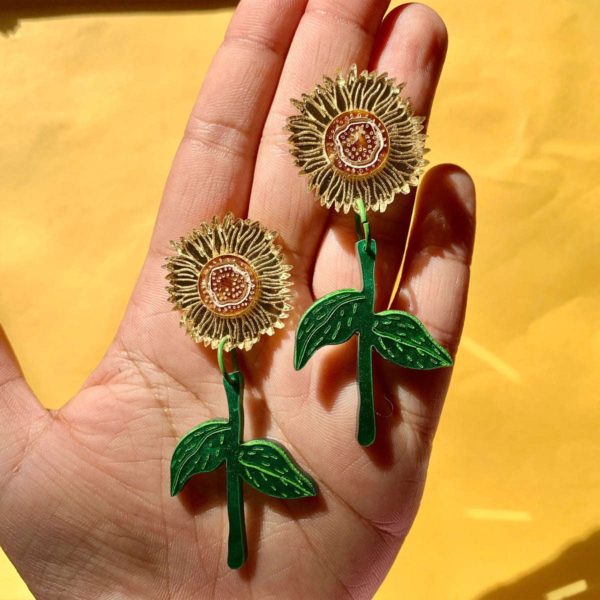 SUNFLOWER DANGLE EARRINGS