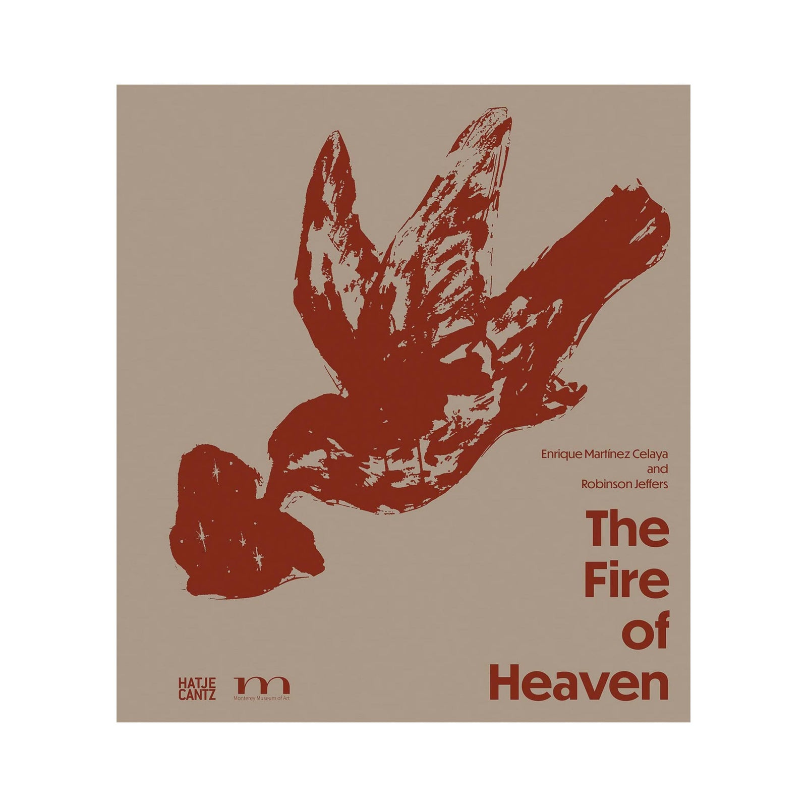 Book cover with red abstract design and text on a beige background