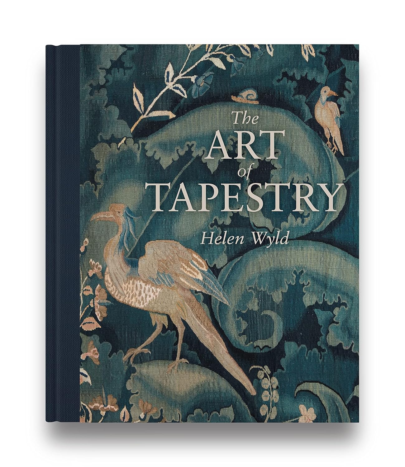 Book titled 'The Art of Tapestry' by Helen Wynter with tapestry designs on a white background