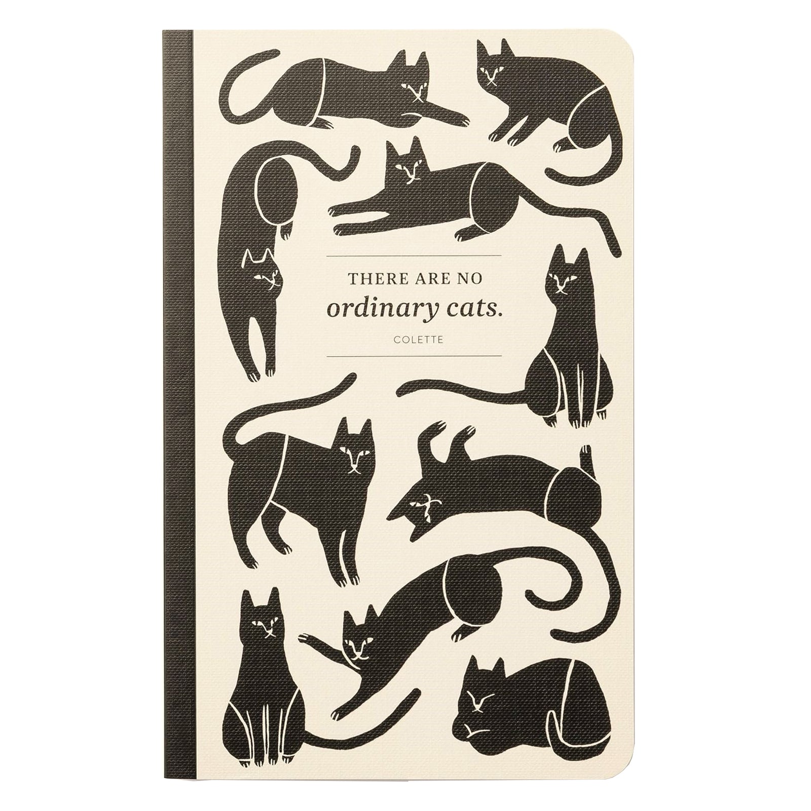 The art and quotes in this journal are both sophisticated and sweet, celebrating the endless joy that cats bring to our lives. Tuck this handy-sized notebook into a backpack for convenient notetaking at school, an office, a coffee shop, or a conference. They’re great to take on the go for everyday journaling and doodling. 128 lined pages with printed quotation pages. Linen-effect softcover.