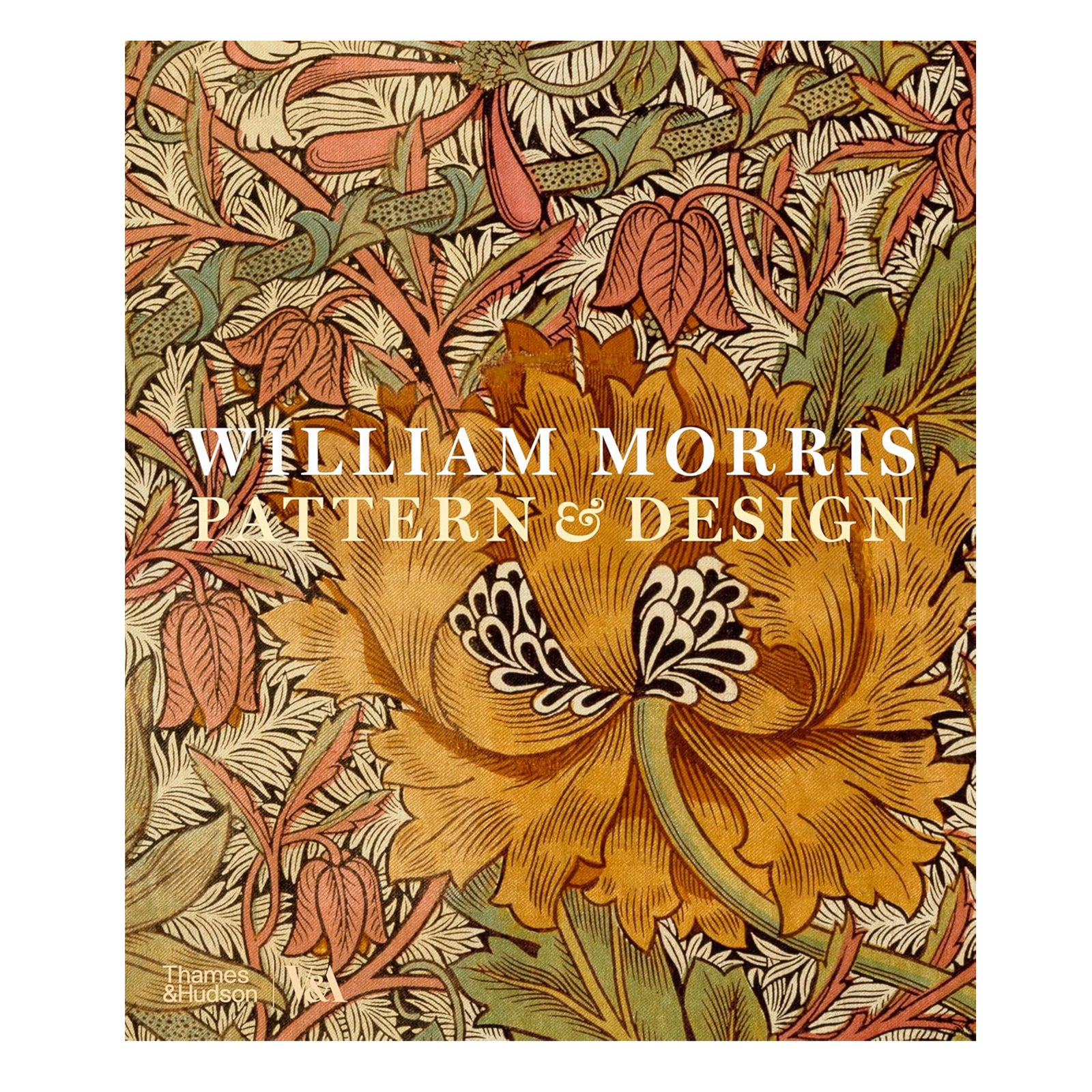 Book cover with floral design and 'William Morris Pattern & Design' text on a white background