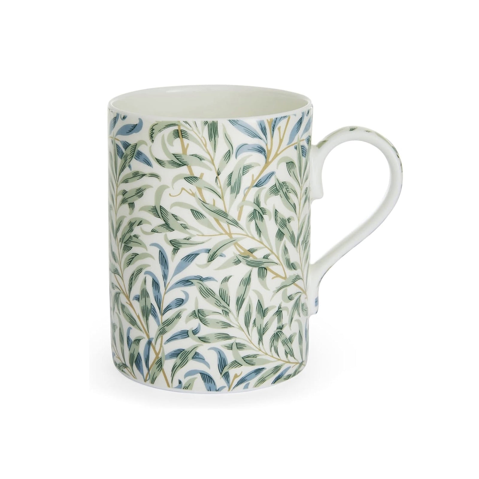 Elevate your tea or coffee experience with this William Morris Willow Bough Mug, showcasing a cherished Morris design on fine porcelain. The intricate Willow Bough pattern, in enchanting shades of green and blue, wraps around the mug, providing a touch of elegance to your daily ritual.
