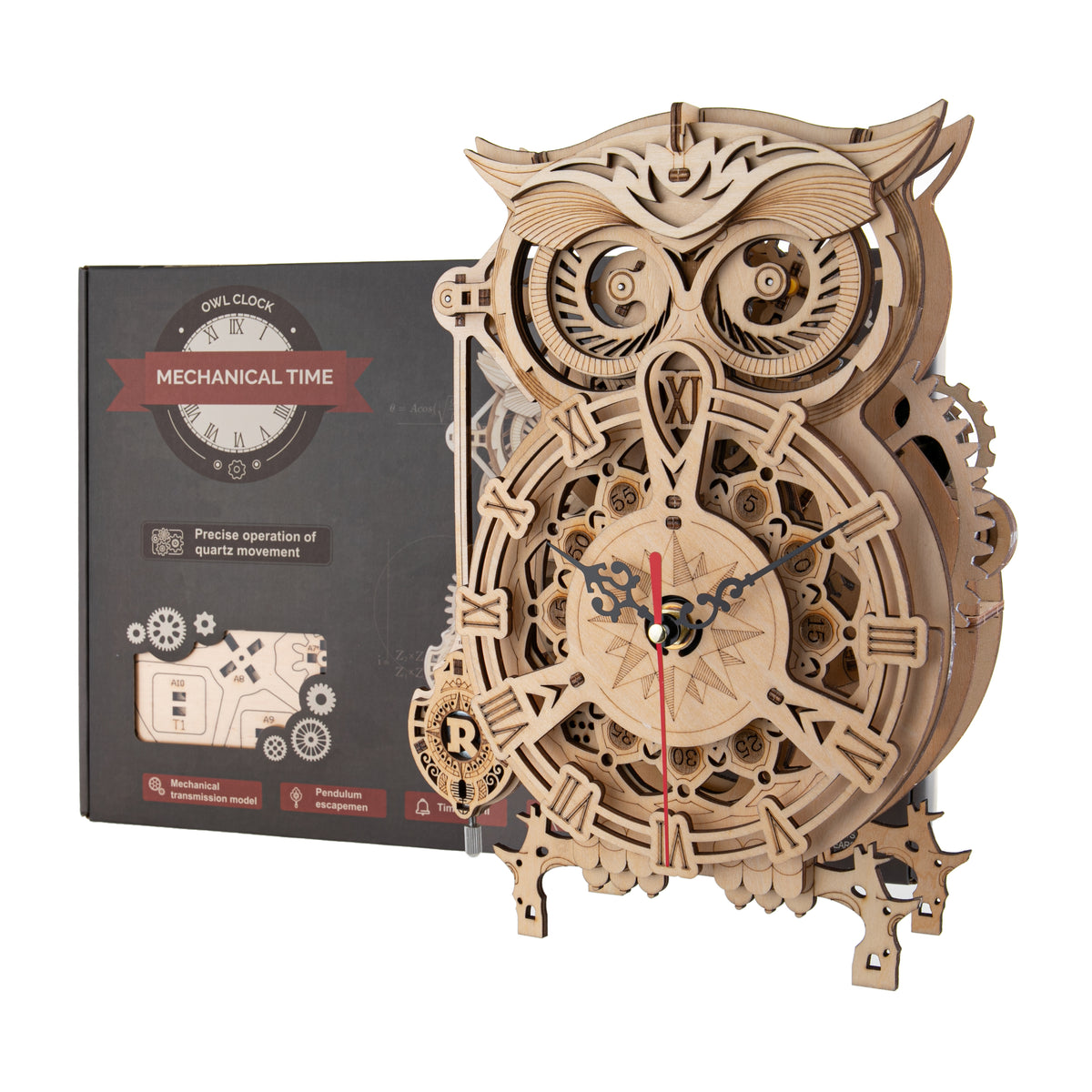 3D WOOD OWL CLOCK ASSEMBLY KIT
