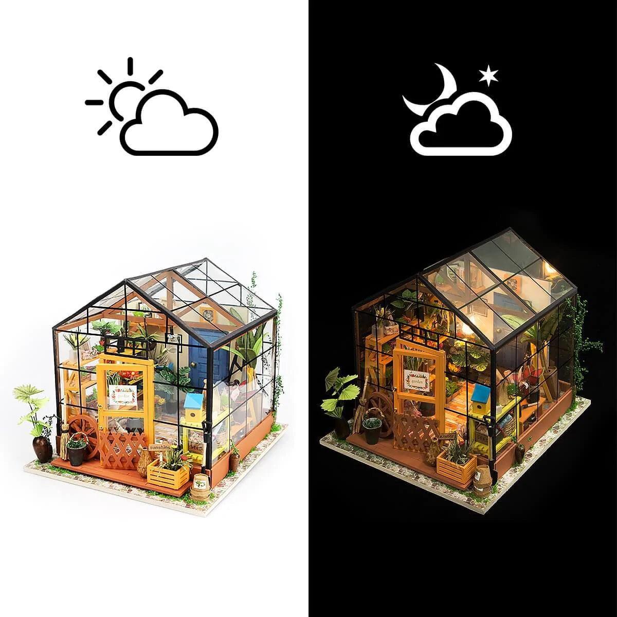 Odoria Piante Sospese In Miniatura 1:12 Per Casa Delle Bambole | 2 Pezzi In Resina Verde Chiaro, 6.5 Cm, Accessorio Decorativo