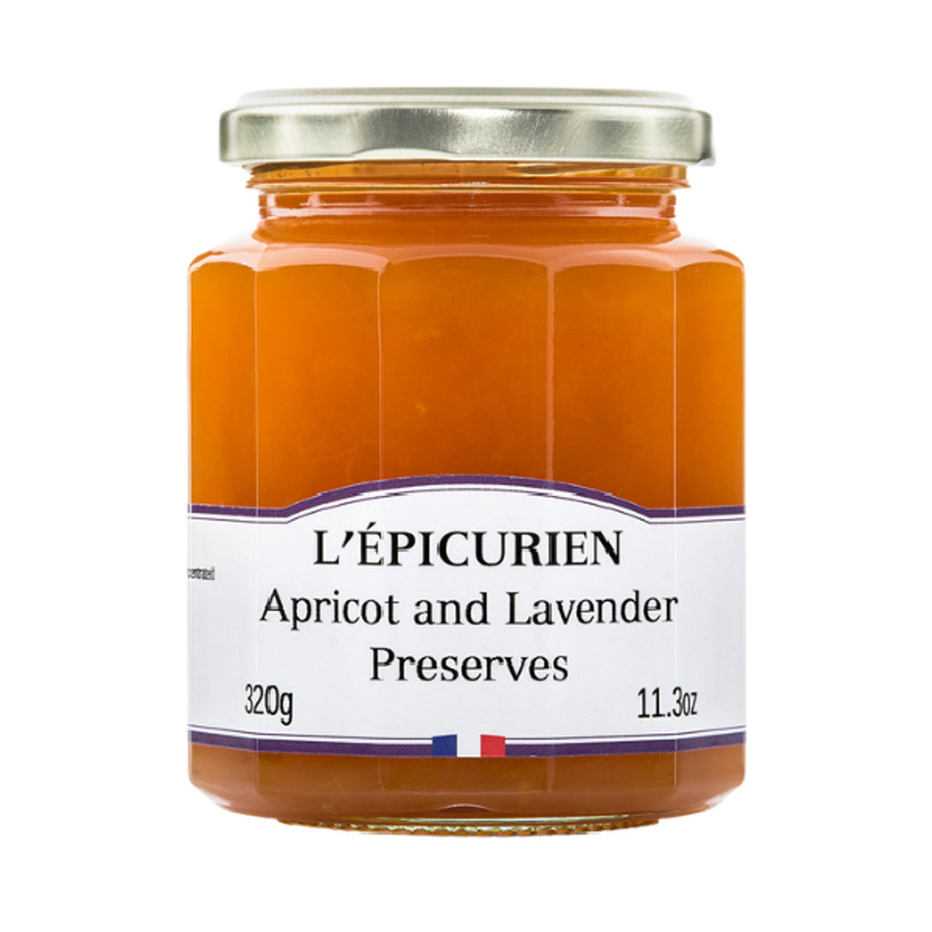 A true taste of France, this Apricot and Lavender jam is made with only the highest quality ingredients. This unique jam incorporates the traditionally sweet flavor of ripe apricots with the floral essence of lavender. Try this jam on fresh croissants, pastries, or mixed into a fresh fruit salad. Made in France 11.3 oz