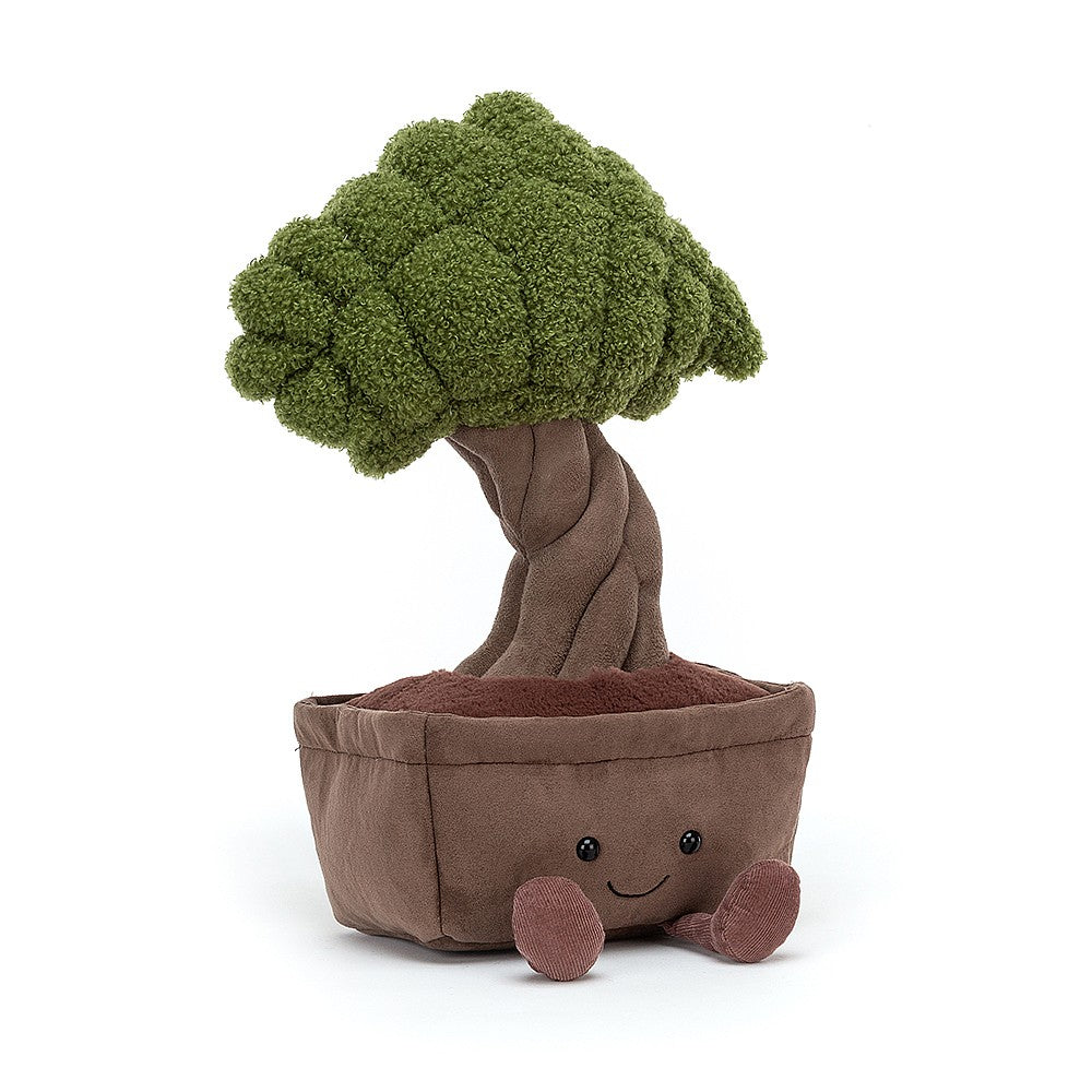Amuseable Bonsai is a serene presence. After all, it takes quite a lot of wisdom and patience to grow your own miniature tree, complete with twisty, suedey trunk and a tufty, mottled cloud of leaves! A real feng shui friend, with fluffy soil and cordy fudge feet.  Suitable from birth. Hand wash only.