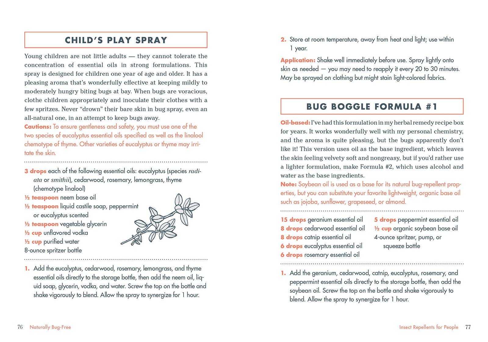 Book cover of 'Naturally Bug-Free' with ingredients and a title on a white background