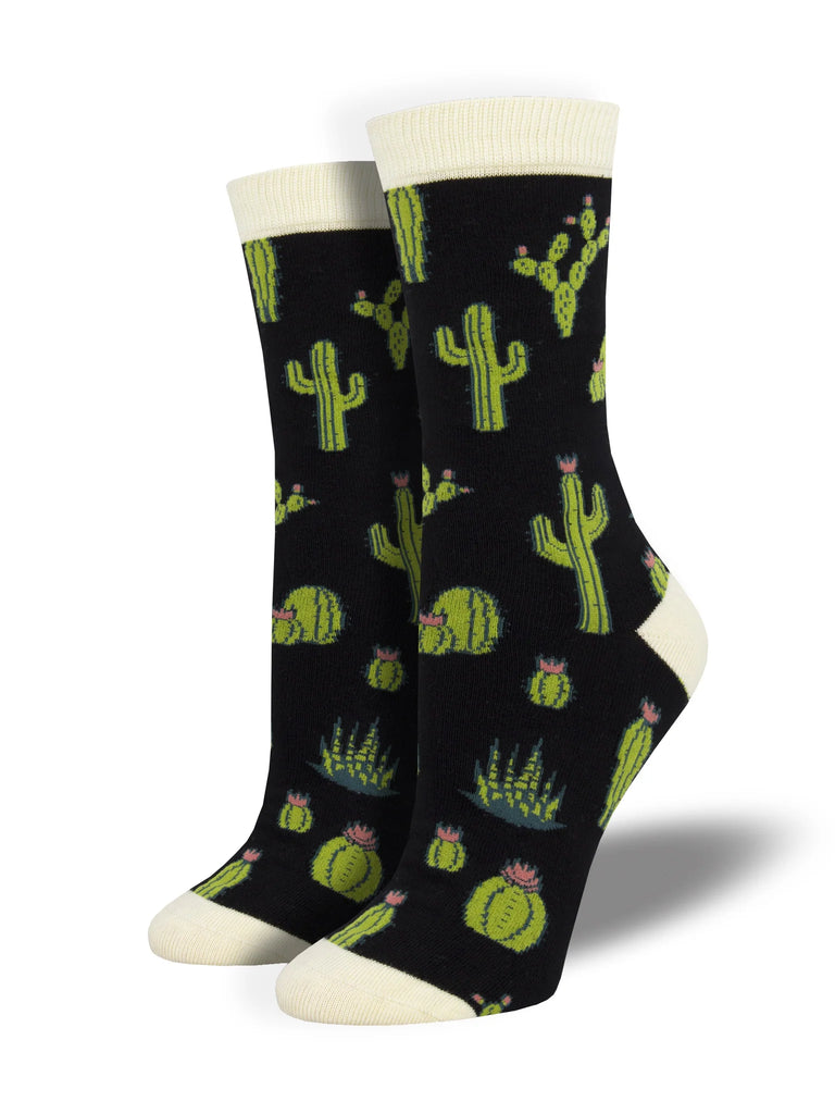 These fun socks feature many of the cacti & succulents seen in our famous Desert Garden. Made with moisture wicking bamboo fiber, and seam-free toe, these socks will keep your feet comfortable all day long. Fits U.S. women’s shoe size 5-10.5. 62% Rayon From Bamboo, 36% Nylon, 2% Spandex.