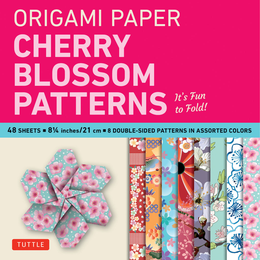 This paper pack contains 48 high-quality origami sheets printed with colorful Japanese-style cherry blossom patterns. Choose from eight custom-designed cherry blossom patterns. Double-sided color 8 1/4 inch (21cm) squares Folding techniques Instructions for 5 easy projects.