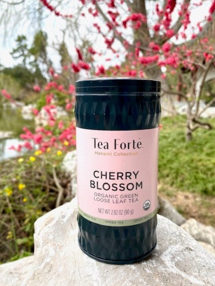 Each cup of cherry blossom tea invites tea lovers around the world to breathe in, behold, and appreciate the fleeting beauty of spring flowers in bloom. The Hanami custom revolves around savoring the specialness of the season while it lasts. Organic green loose-leaf tea 2.8oz Packaged in a re-usable canister.