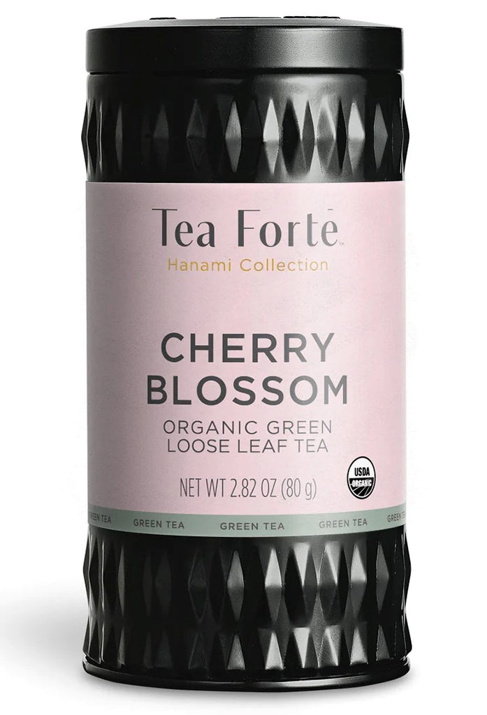 Each cup of cherry blossom tea invites tea lovers around the world to breathe in, behold, and appreciate the fleeting beauty of spring flowers in bloom. The Hanami custom revolves around savoring the specialness of the season while it lasts. Organic green loose-leaf tea 2.8oz Packaged in a re-usable canister.