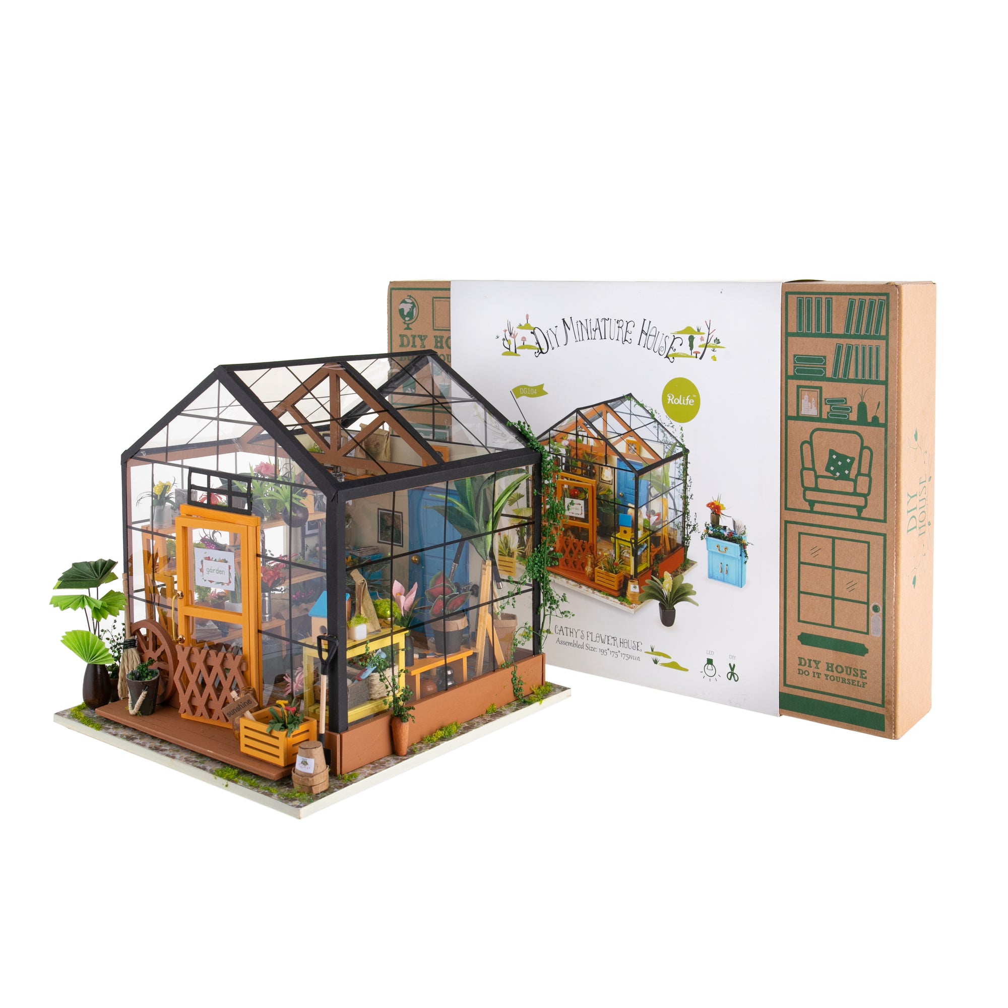 'Cathy's flower house' 3D dollhouse will delight and fascinate any onlooker. This tiny dollhouse room will keep you busy as you design and create the perfect little space. Kids and adults alike will enjoy creating this 3D wood puzzle. Contains everything you will need to create Cathy's Flower House. Ages 14+