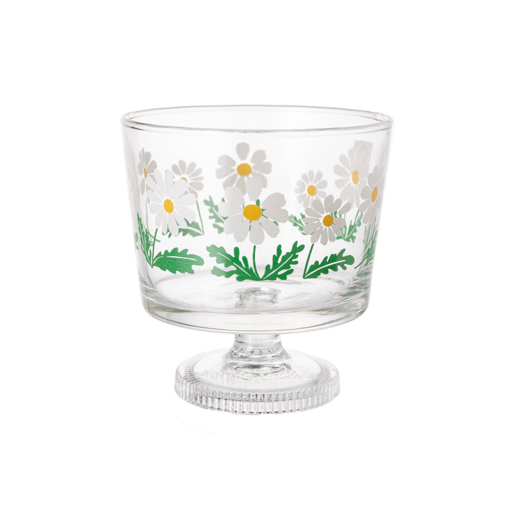 This delightful daisy dessert cup is made in Japan by artisan glassmaker Aderia. This gorgeous glassware adds the perfect summery touch to any table setting, and can be used either as a drinking cup or for serving desserts. Measures approximately 3.5 x 3.8 inches. Crafted in Japan.