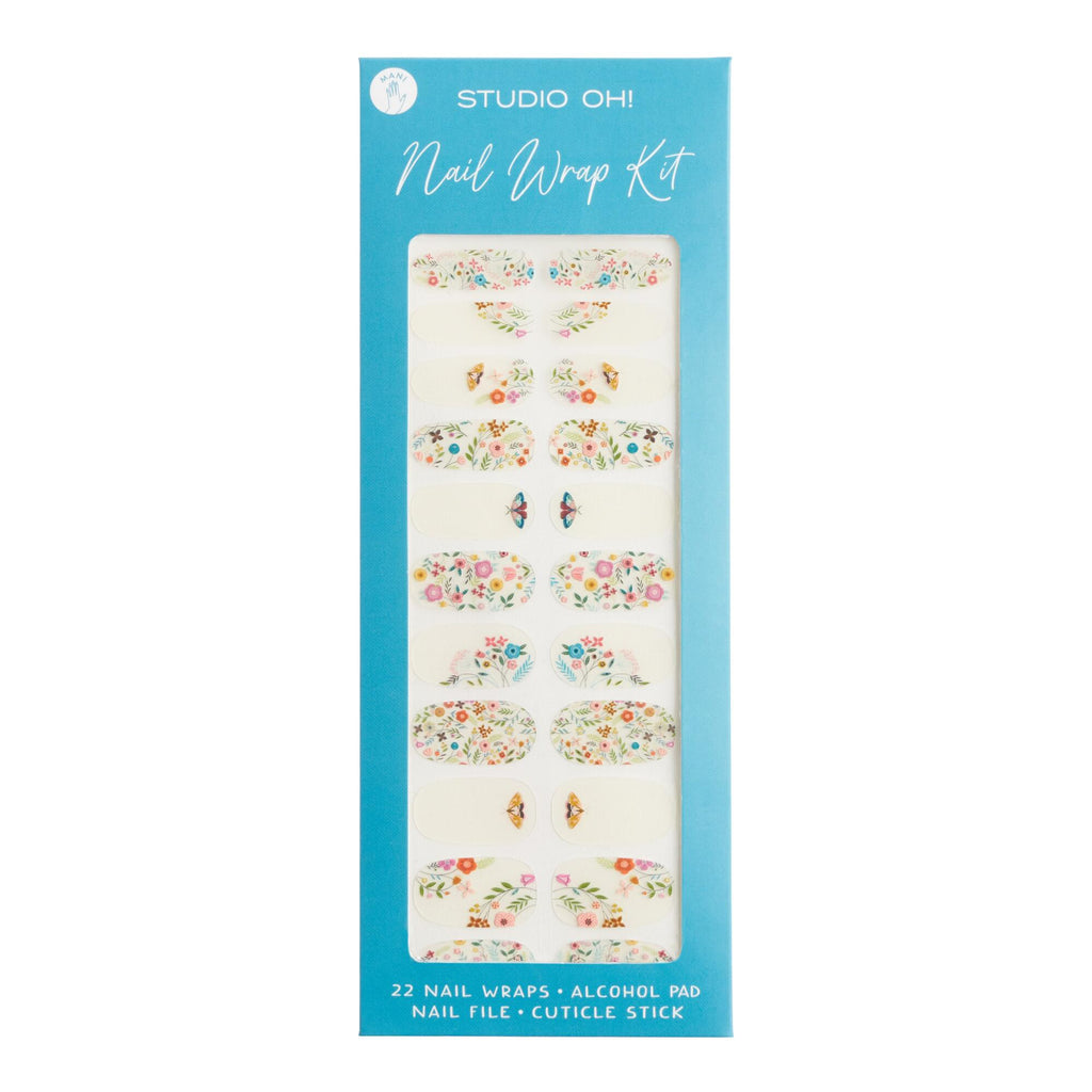 Keep your nails looking manicured and stylish with these pretty, easy-to-apply floral nail wraps. The floral print features colorful flowers. To apply, simply prepare your nails with the included cuticle stick, nail file and alcohol wipe before applying the nail wrap and finish with a coat of your own clear polish. 