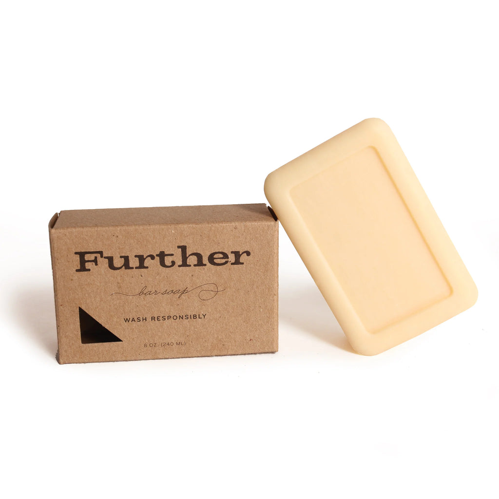 Further soap will not only leave your hands feeling squeaky clean, but will freshen your conscience and inspire your soul. This natural soap is derived from making biofuel. Biodegradable. This sustainable soap has a signature fragrance made from oils of bergamot, olive, and exotic grasses. Never tested on animals.