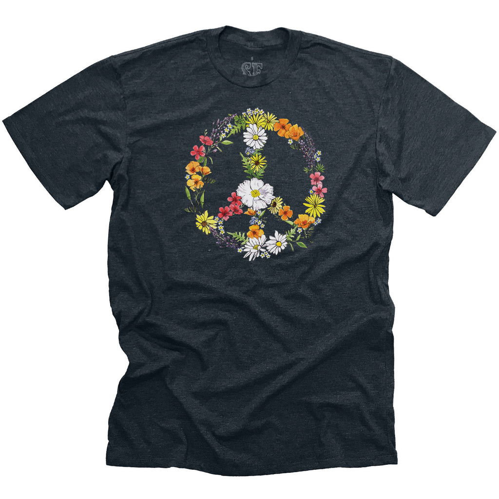 Designed by artist Erik Drohman using native California wildflowers such as California poppies, lupine and forget me nots, plus a (non-native) daisy for good measure. Available in sizes S- 2XL 50% cotton, 50% poly. Machine Wash. Printed in California.