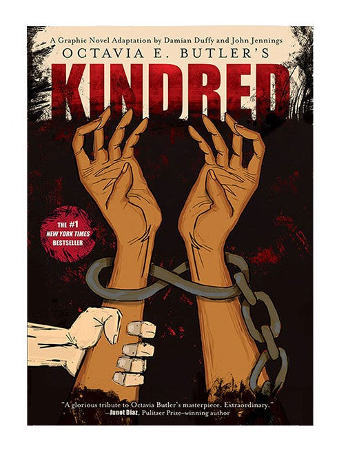 A fantastically illustrated graphic novel adaptation of Octavia E. Butler's mold-smashing science fiction book, Kindred. To see Butler's work presented in this way is deliciously harrowing; the very medium of the graphic novel already electrifies words and images.  254 pages. Softcover.