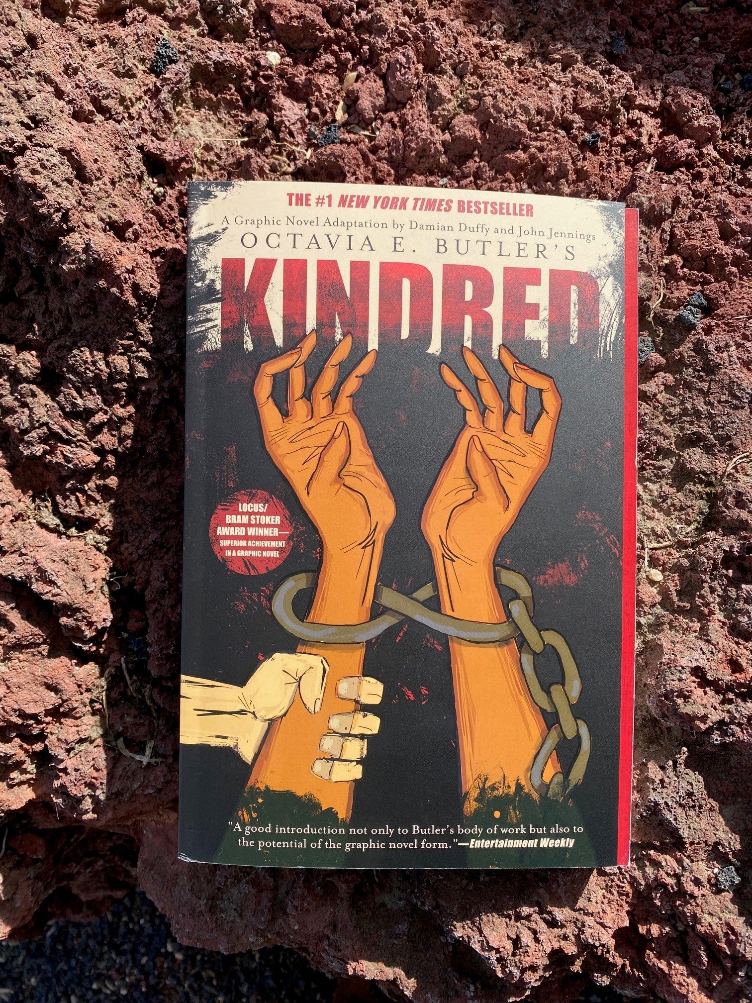 A fantastically illustrated graphic novel adaptation of Octavia E. Butler's mold-smashing science fiction book, Kindred. To see Butler's work presented in this way is deliciously harrowing; the very medium of the graphic novel already electrifies words and images.  254 pages. Softcover.